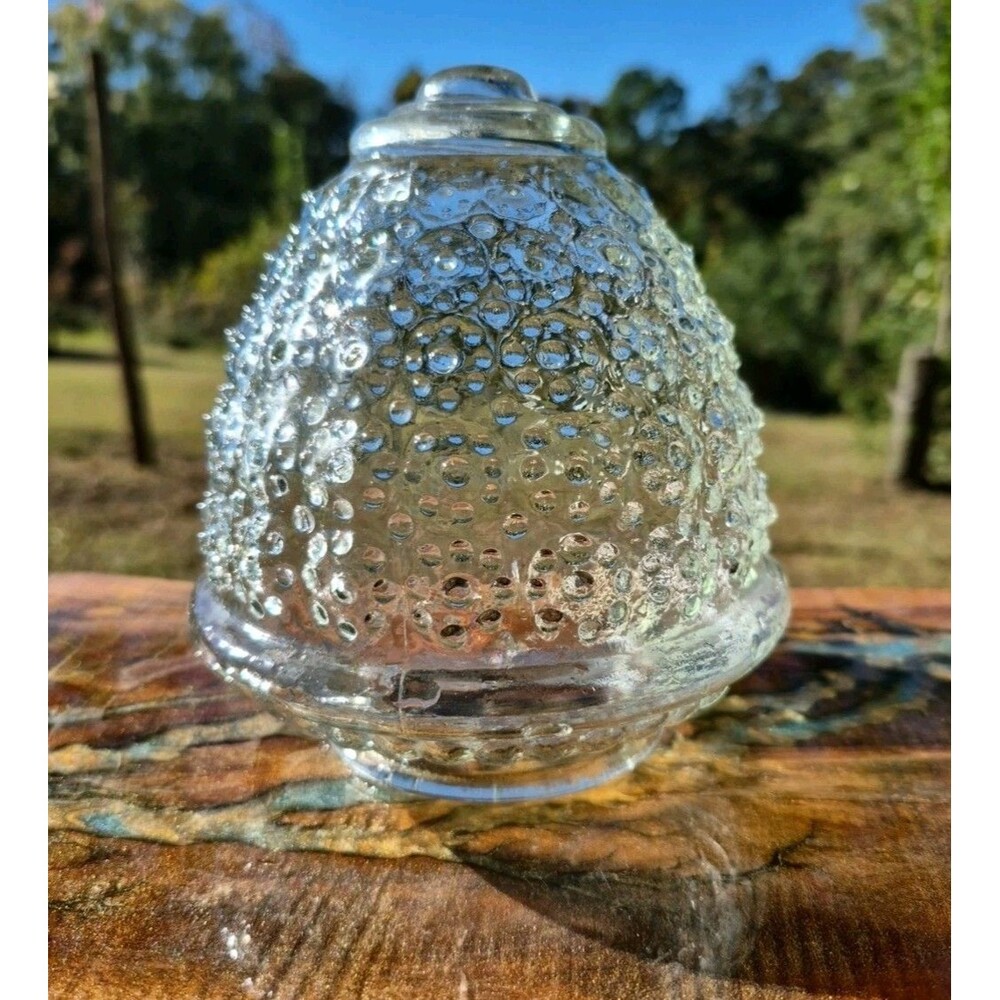 Vintage Clear ACORN SHAPE Bubble Glass Lamp Light Fixture Replacement GLobe